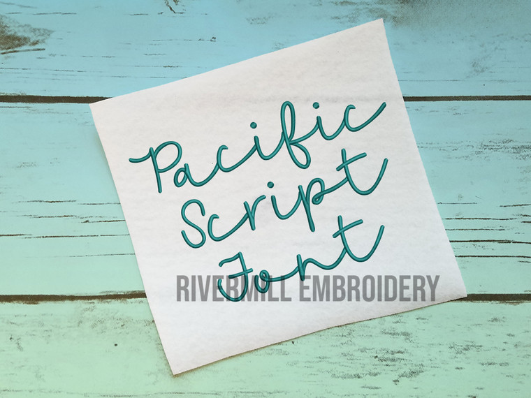 Pacific Script Machine Embroidery Font Alphabet