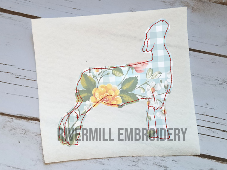 Raggy Applique Show Lamb Sheep Machine Embroidery Design