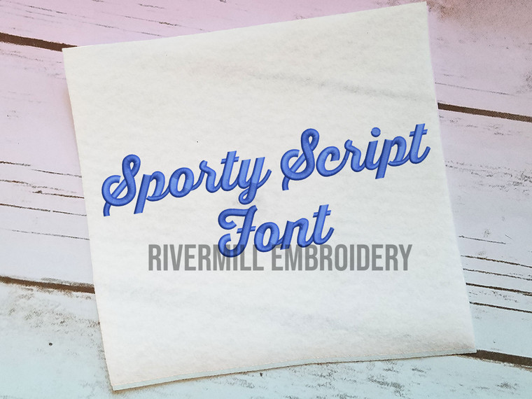 Sporty Script Machine Embroidery Font