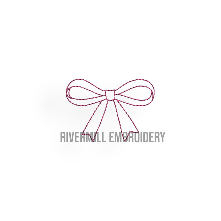 Mini Vintage Style Bow Machine Embroidery Design