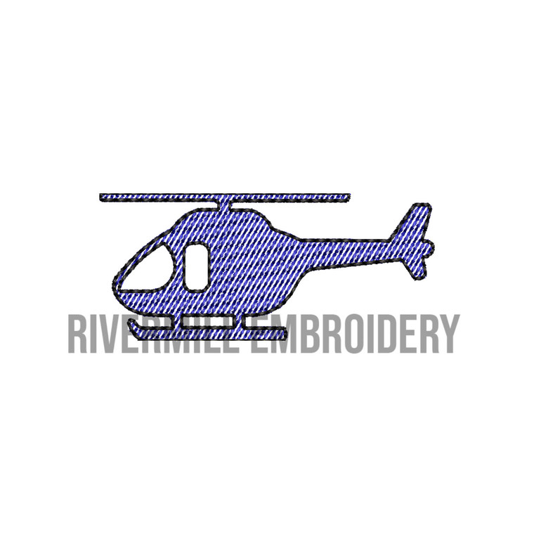 Mini Sketch Helicopter Machine Embroidery Design