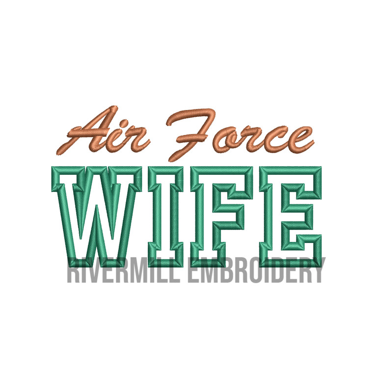 Air Force Wife Applique Machine Embroidery Design