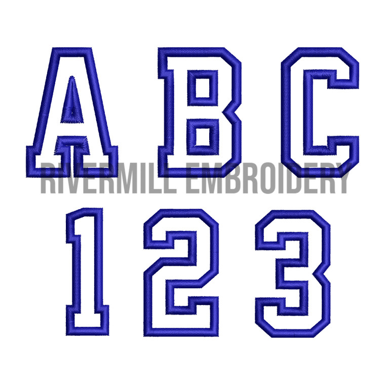 2 Inch Size Varsity Applique Machine Embroidery Alphabet