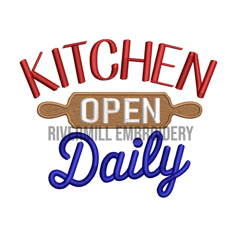 Kitchen Open Daily Machine Embroidery Design