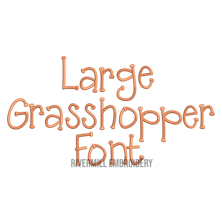 Large Grasshopper Machine Embroidery Font