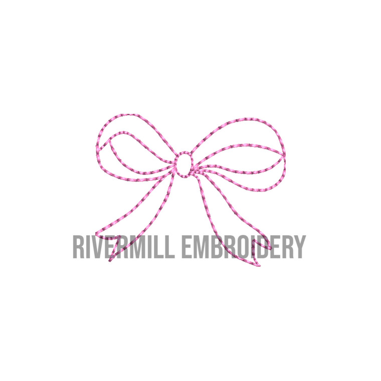 Mini Vintage Style Bow Machine Embroidery Design #1