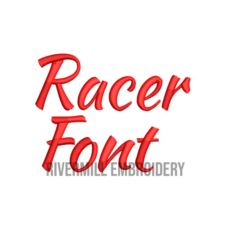 Racer Machine Embroidery Font