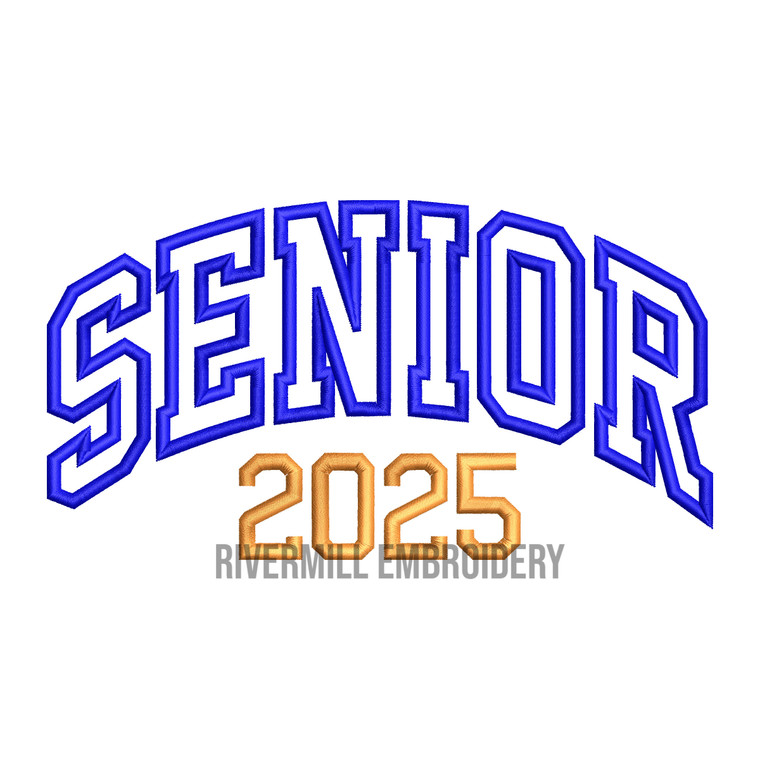 Senior 2025 Applique Machine Embroidery Design