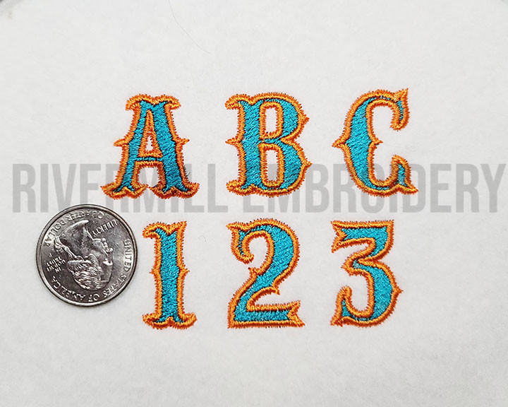 Small Two Color Carnival Machine Embroidery Font Alphabet