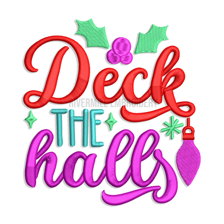 Deck The Halls Machine Embroidery Design #3
