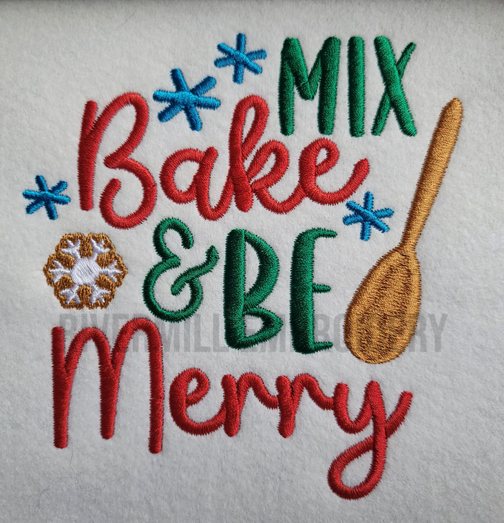Mix Bake & Be Merry Christmas Machine Embroidery Design