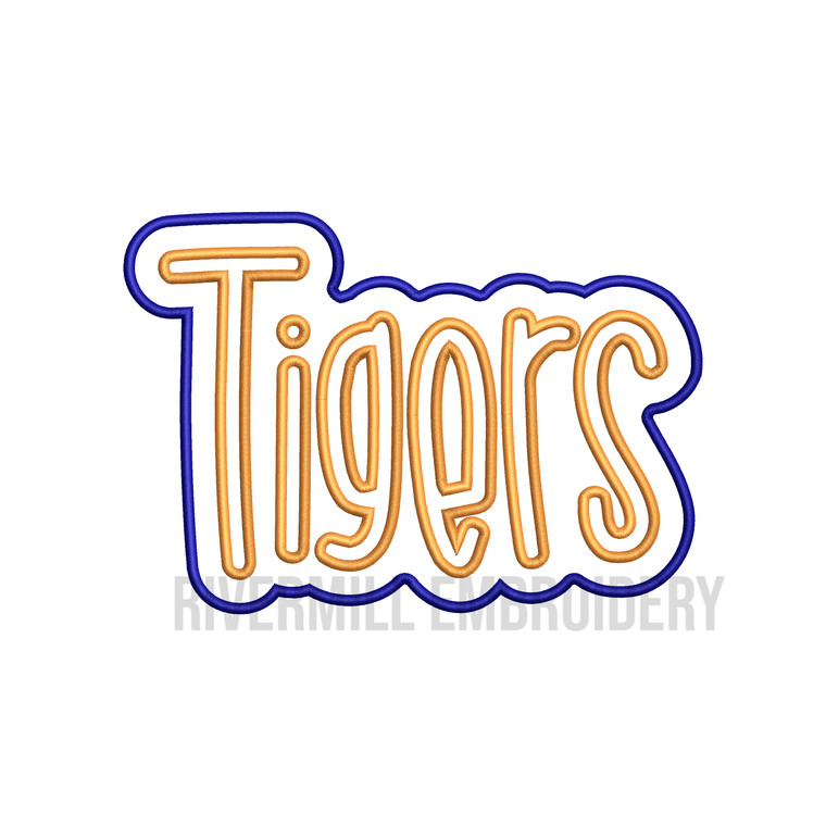 Double Applique Tigers Machine Embroidery Design
