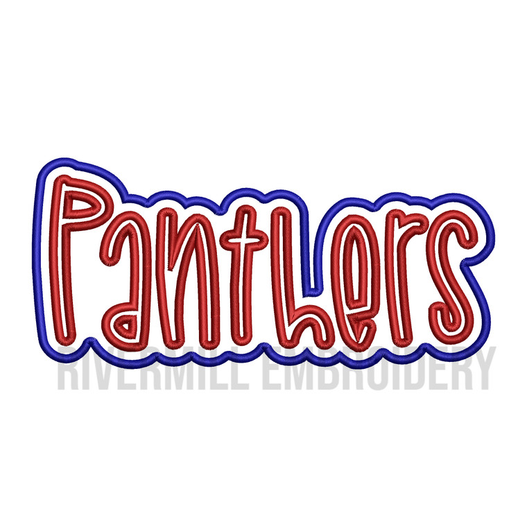 Double Applique Panthers Machine Embroidery Design