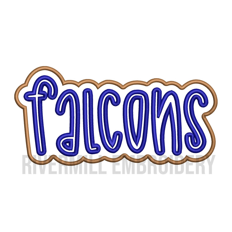Double Applique Falcons Machine Embroidery Design