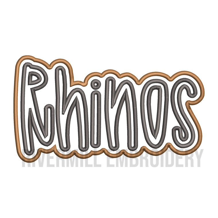 Double Applique Rhinos Machine Embroidery Design
