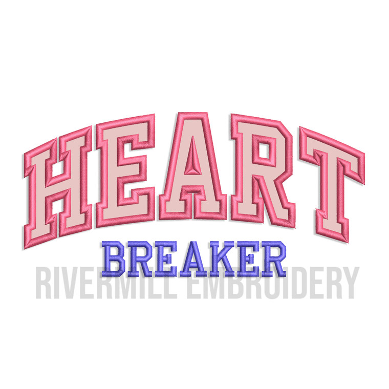 Applique Heart Breaker Machine Embroidery Design