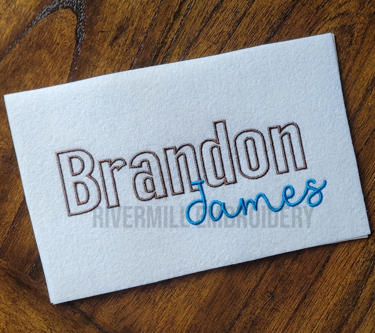 Brandon James Font Duo Machine Embroidery Alphabet