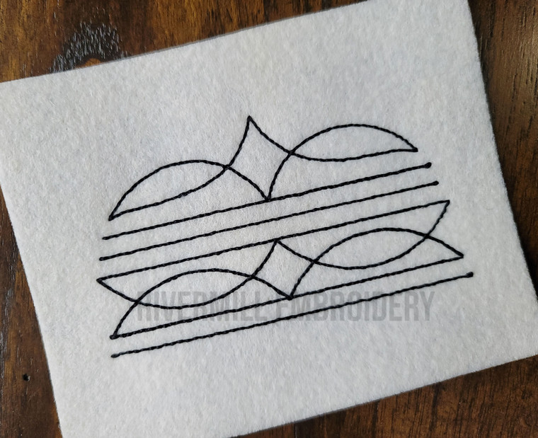Western Cowboy Boot Toe Stitch Pattern Machine Embroidery Design #8