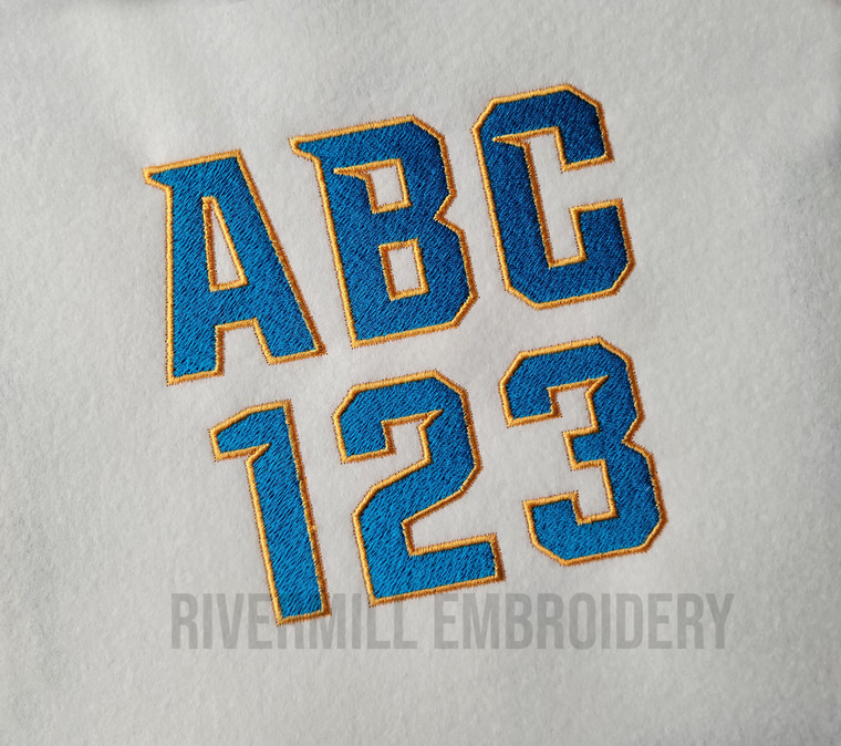 Two Color Michigan Machine Embroidery Font Alphabet
