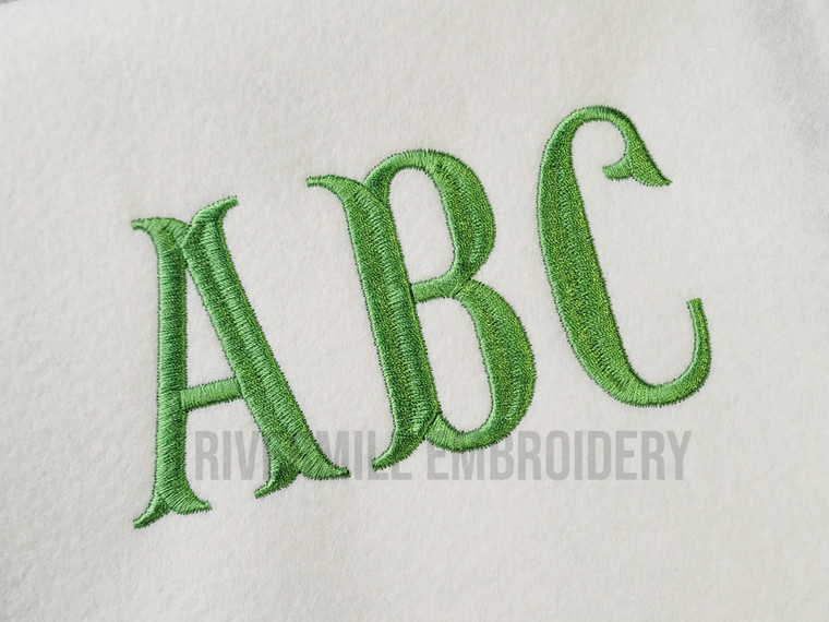 2 1/2" Inch Size ONLY Fish Tail Monogram Machine Embroidery Font