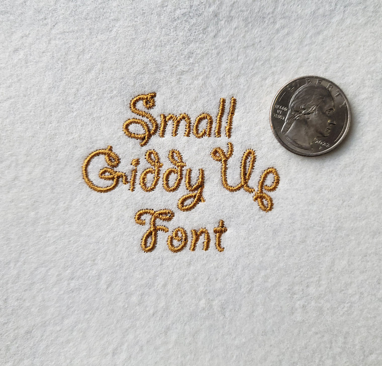 Small Giddy Up Machine Embroidery Font Alphabet