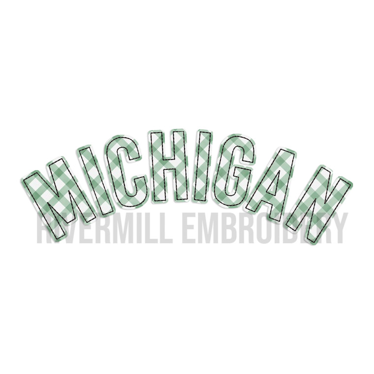 Raggy Bean Stitch Applique Michigan Machine Embroidery Design
