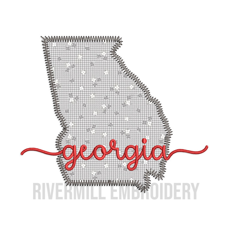 Zig Zag Georgia GA Applique Machine Embroidery Design