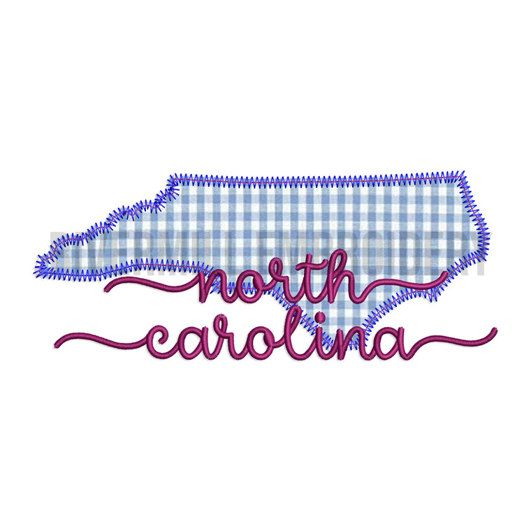 Zig Zag North Carolina NC Applique Machine Embroidery Design