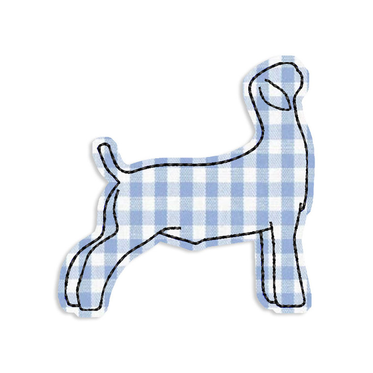 Small Raggy Applique Show Goat Machine Embroidery Design