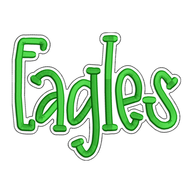 Eagles with a Bean Stitch Outline Machine Embroidery Design