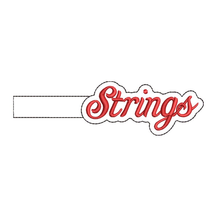 Strings In The Hoop Snap Tab Key Fob Machine Embroidery Design