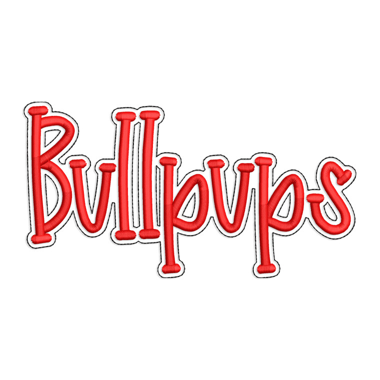 Bullpups with a Bean Stitch Outline Machine Embroidery Design