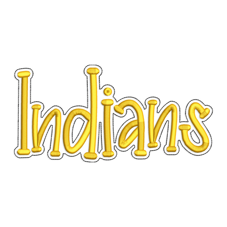 Indians with a Bean Stitch Outline Machine Embroidery Design