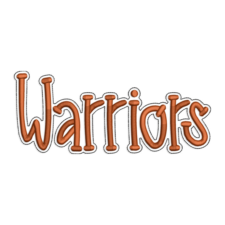 Warriors with a Bean Stitch Outline Machine Embroidery Design