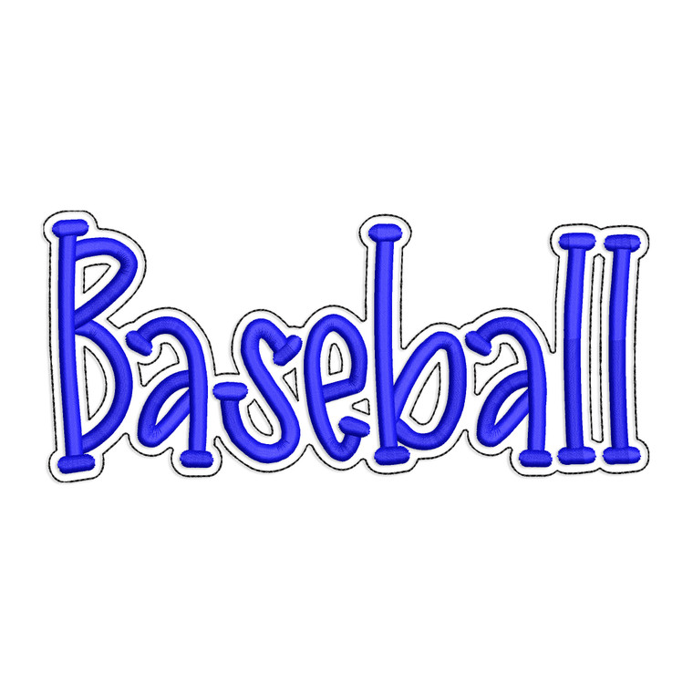 Baseball with a Bean Stitch Outline Machine Embroidery Design