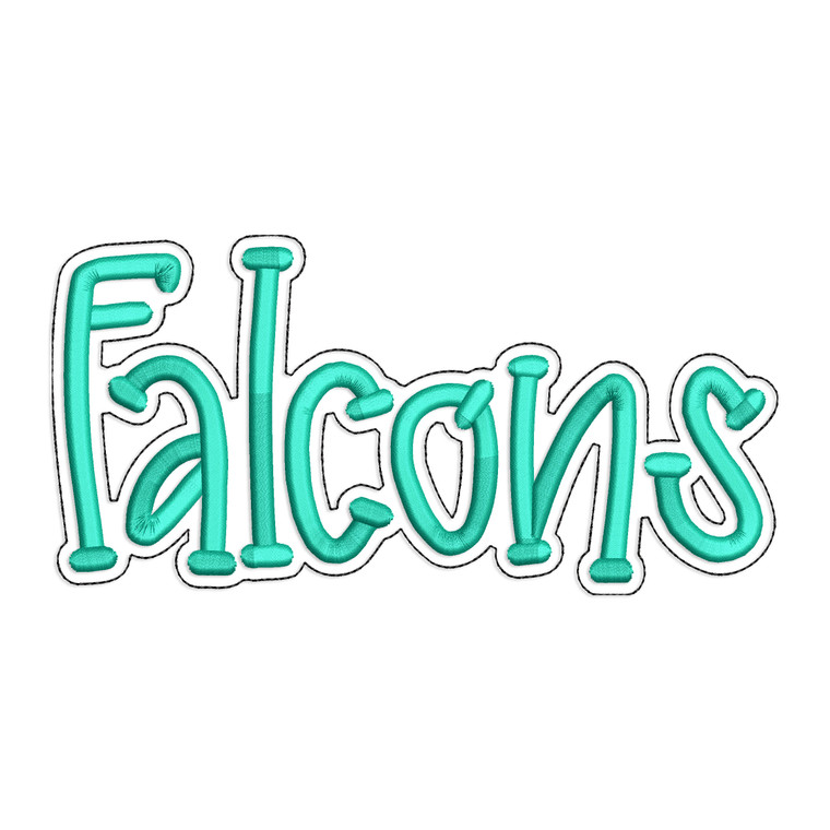 Falcons with a Bean Stitch Outline Machine Embroidery Design