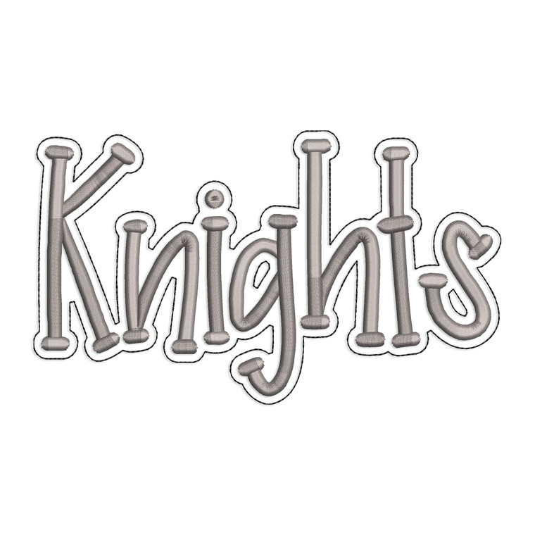 Knights with a Bean Stitch Outline Machine Embroidery Design