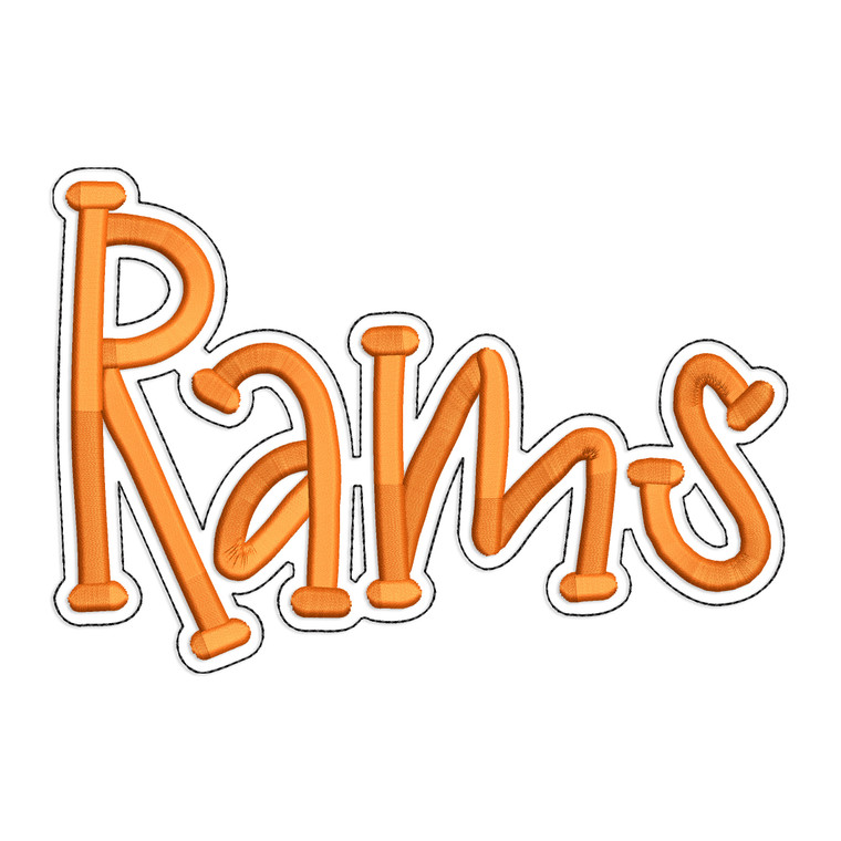 Rams with a Bean Stitch Outline Machine Embroidery Design