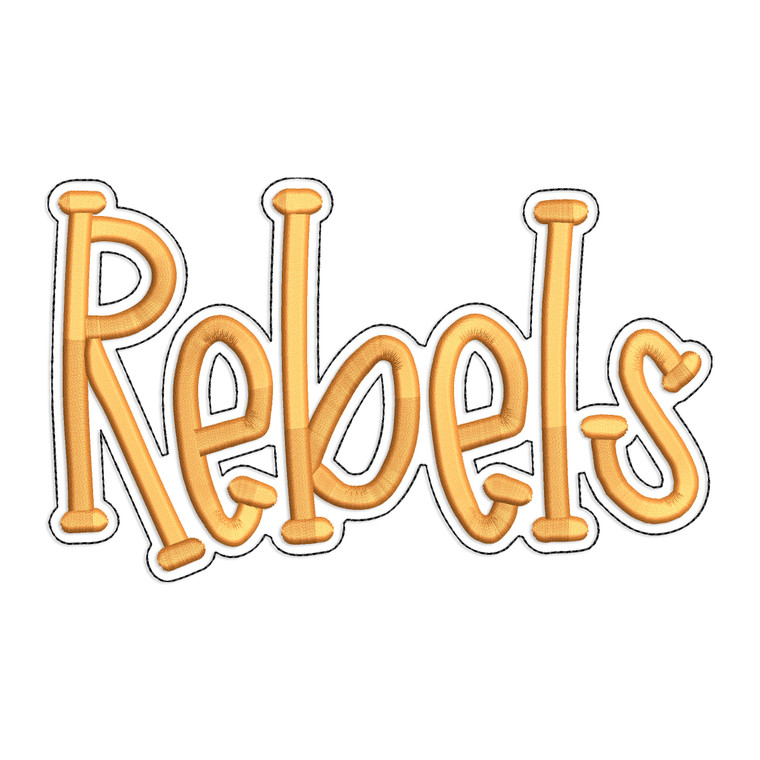 Rebels with a Bean Stitch Outline Machine Embroidery Design