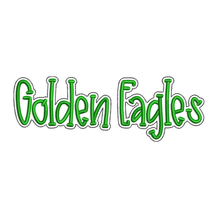 Golden Eagles with a Bean Stitch Outline Machine Embroidery Design