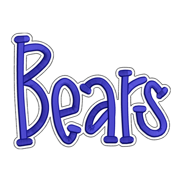 Bears with a Bean Stitch Outline Machine Embroidery Design