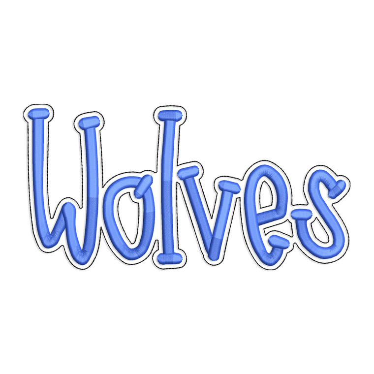 Wolves with a Bean Stitch Outline Machine Embroidery Design