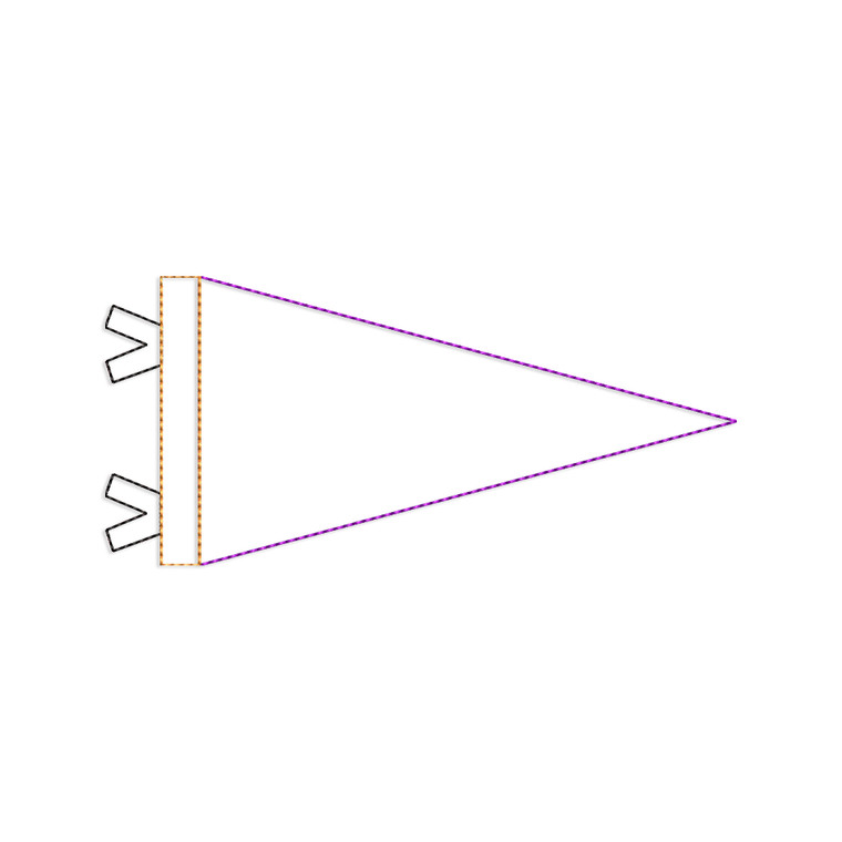 Pennant Flag Bean Stitch Applique Machine Embroidery Design