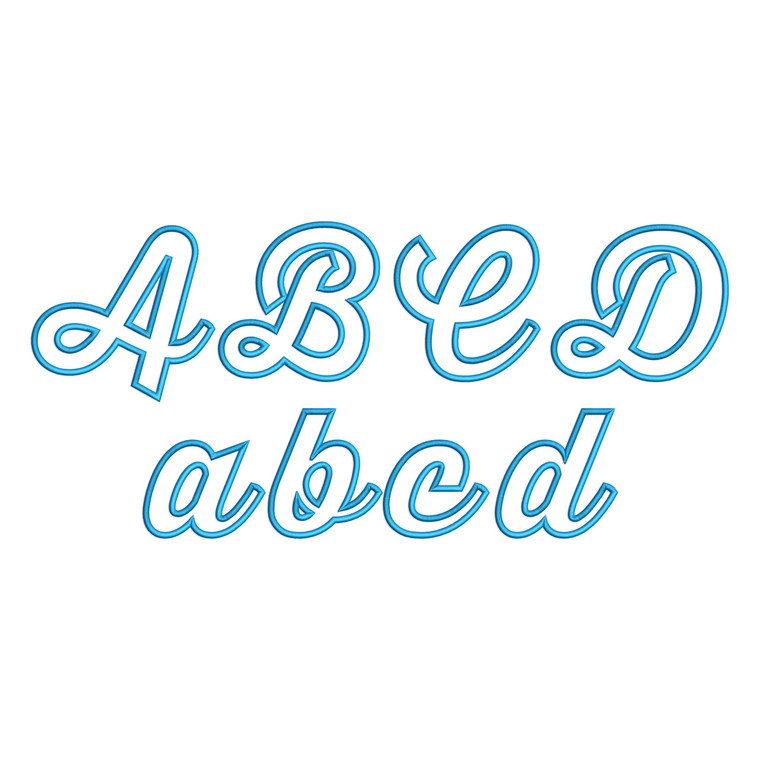 Small Sizes Sporty Script Applique Machine Embroidery Alphabet Font