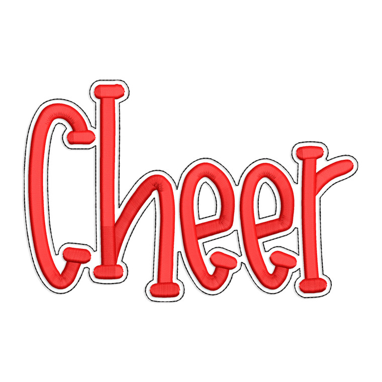 Cheer with a Bean Stitch Outline Machine Embroidery Design