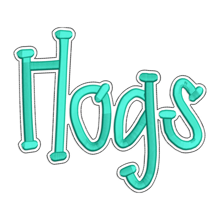 Hogs with a Bean Stitch Outline Machine Embroidery Design