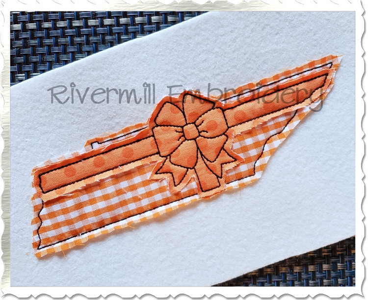 Tennessee With A Bow Raggy Applique Machine Embroidery Design