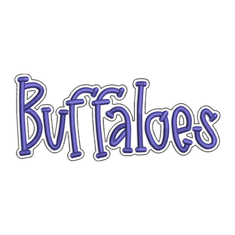 Buffaloes with a Bean Stitch Outline Machine Embroidery Design