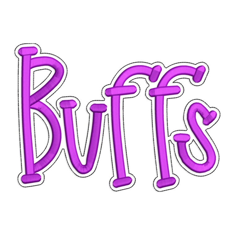 Buffs with a Bean Stitch Outline Machine Embroidery Design
