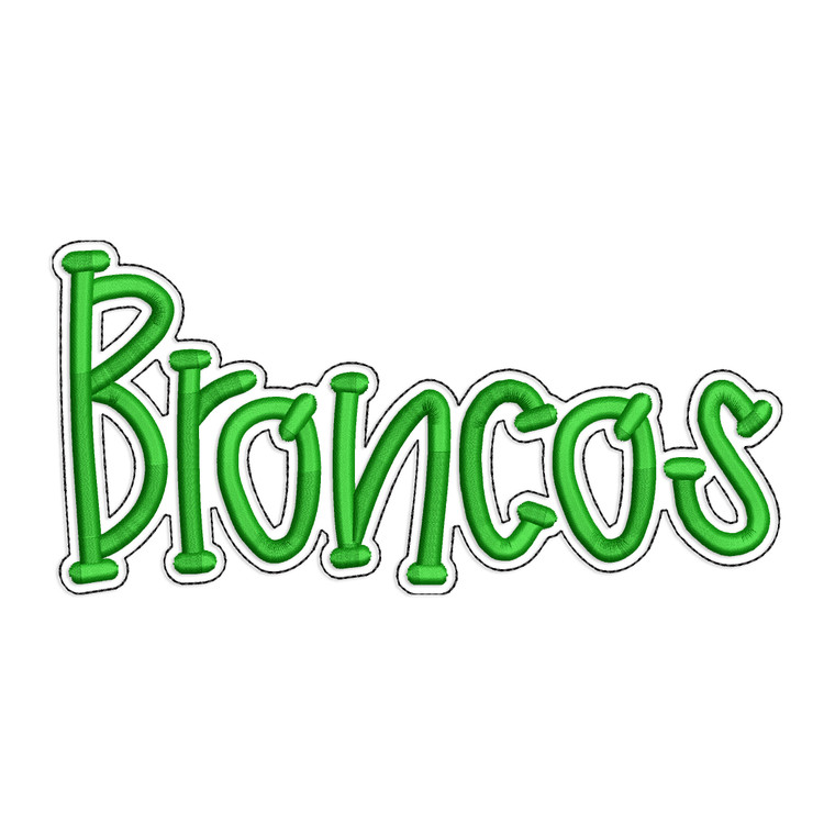 Broncos with a Bean Stitch Outline Machine Embroidery Design